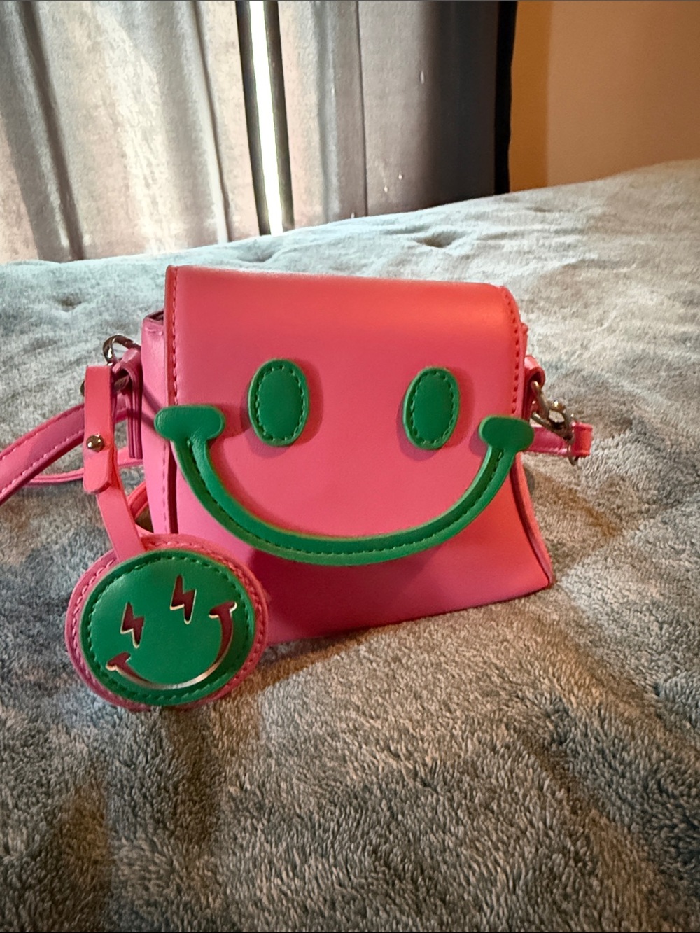 Suicide prevention NWOT SMALL Pink Smiley Crossbody Bag